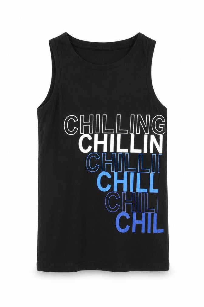 pep and co Boys Black   Basic Tank Size 7-8 Years