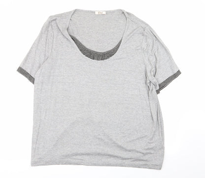 ELVI Womens Grey   Basic T-Shirt Size L