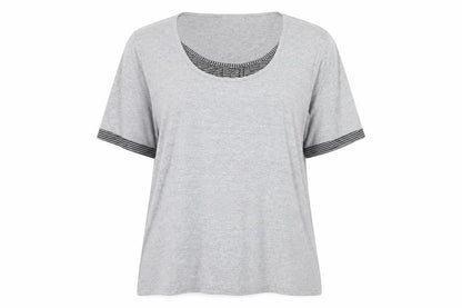 ELVI Womens Grey   Basic T-Shirt Size L