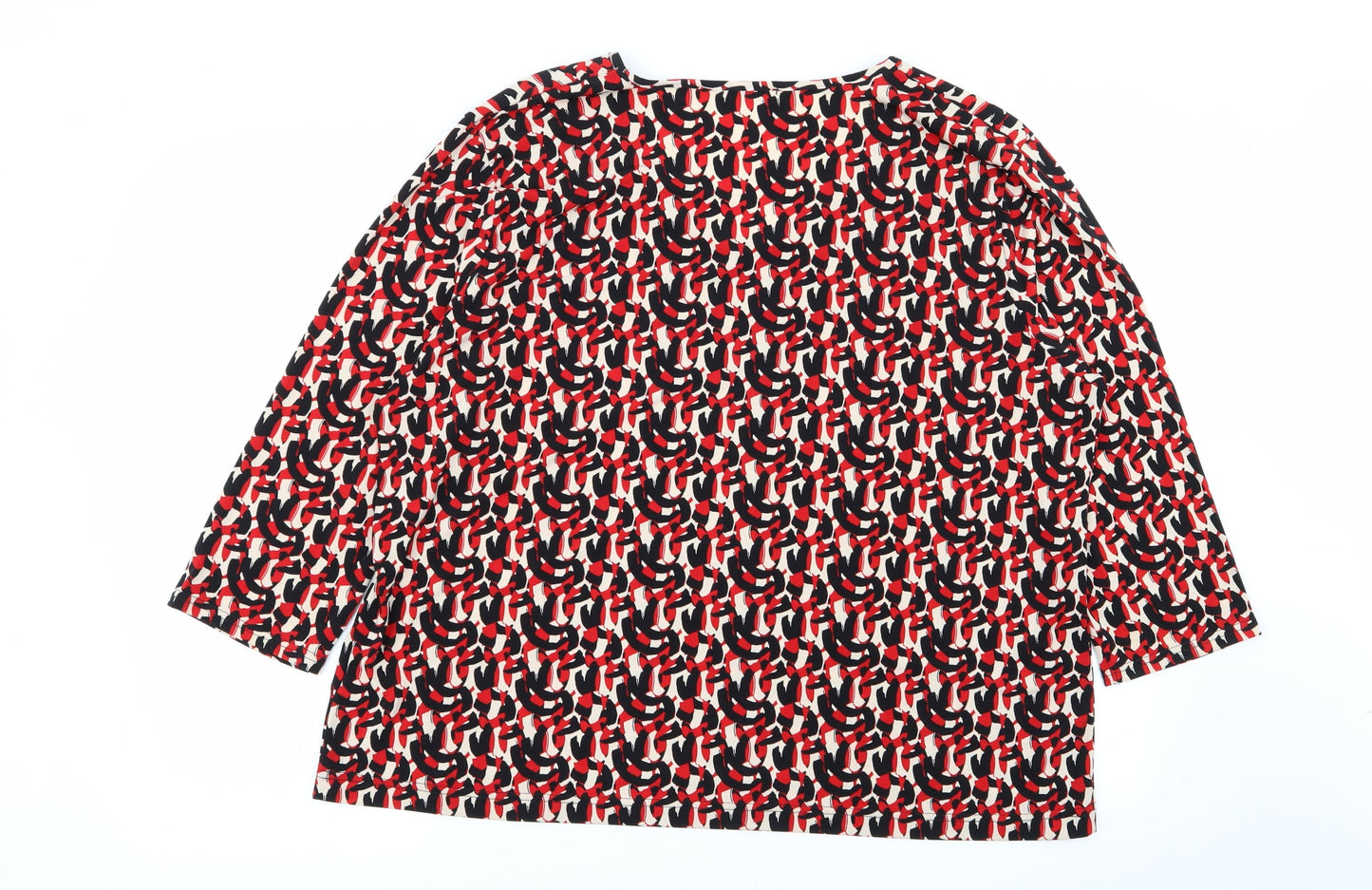 ELVI Womens Multicoloured Geometric  Basic Blouse Size L