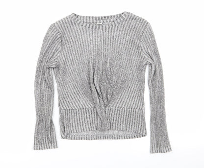 Additional front view of Tu girls’ grey basic t-shirt, size 9, years