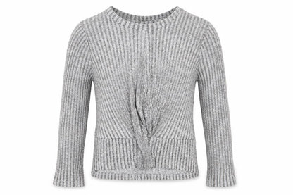 Front view of Tu girls’ grey basic t-shirt, size 9, years