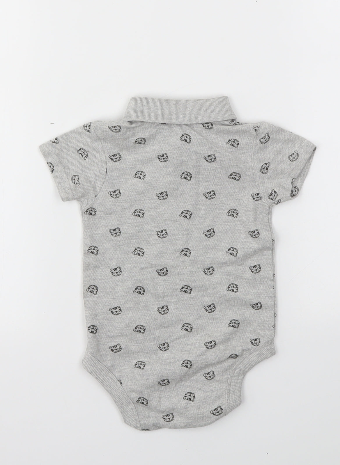 George Baby Grey Animal Print  Babygrow One-Piece Size 6-9 Months