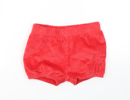 Additional front view of Marks & Spencer girls’ red capri trousers, size 18-24, months