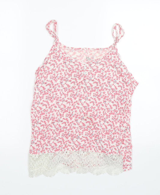love to lounge Womens White Floral  Top Pyjama Top Size L