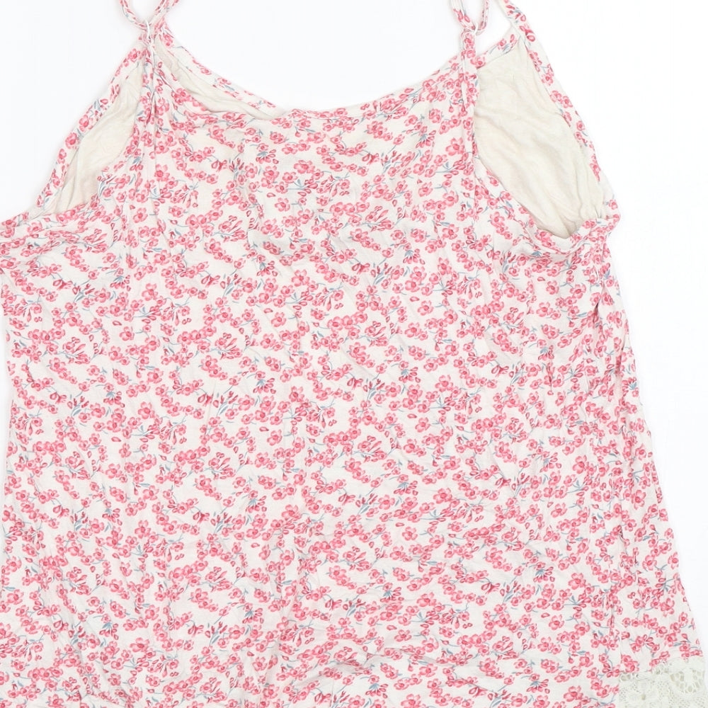 love to lounge Womens White Floral  Top Pyjama Top Size L