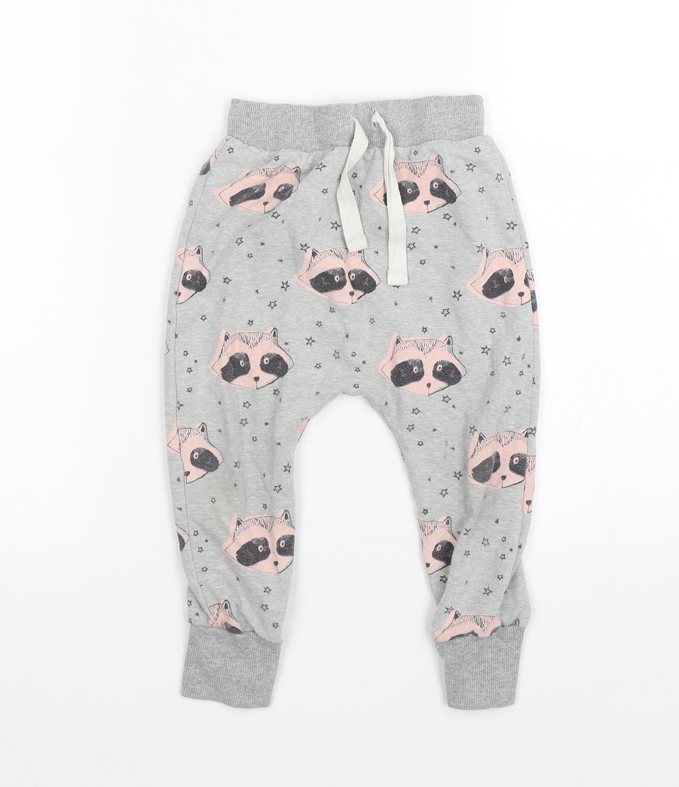 NEXT Girls Green Polka Dot  Cami Pyjama Pants Size 2-3 Years  - Raccoons