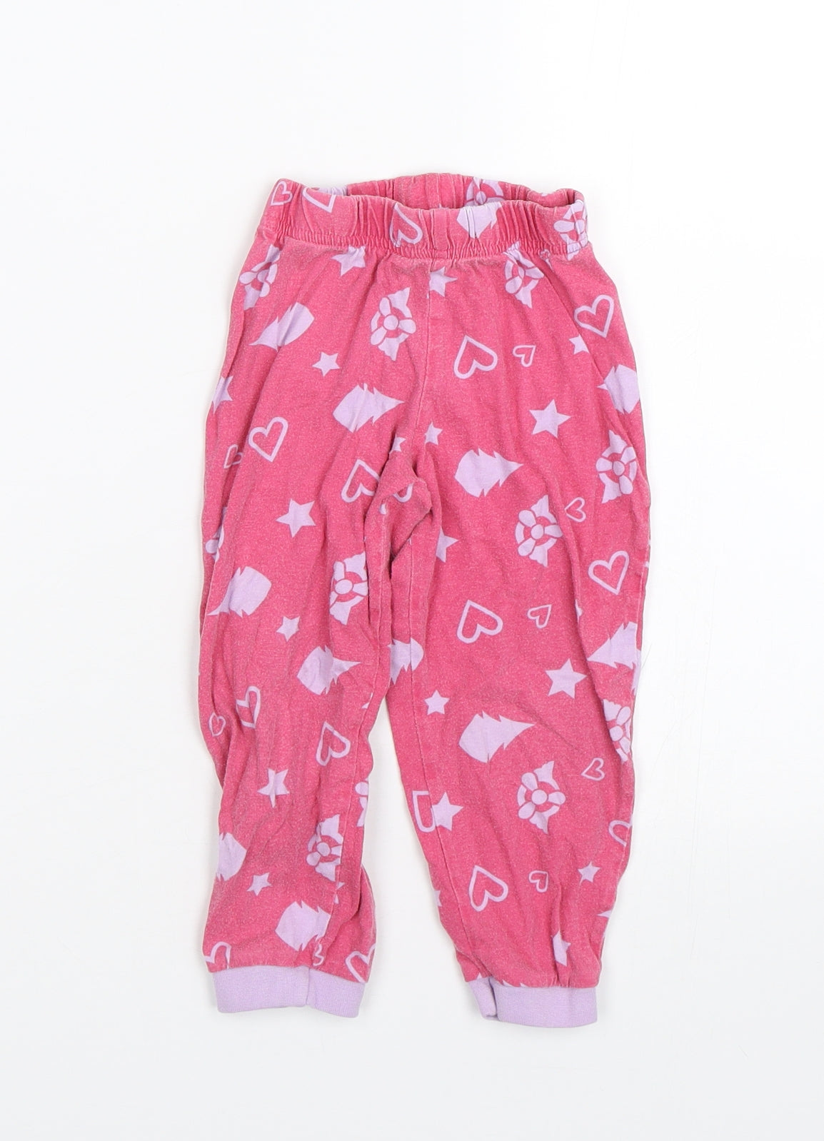 Preworn Girls Pink Polka Dot  Cami Pyjama Pants Size 2-3 Years