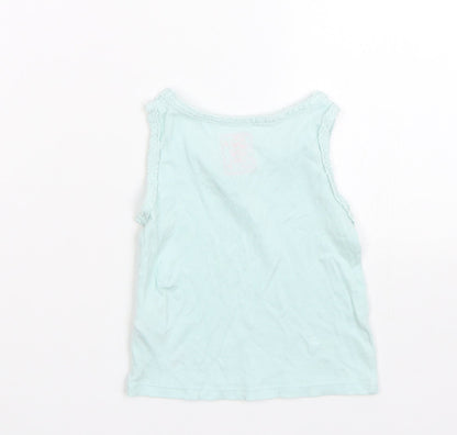 Back view of F&F girls’ blue capri pyjama top, size 18-24, months