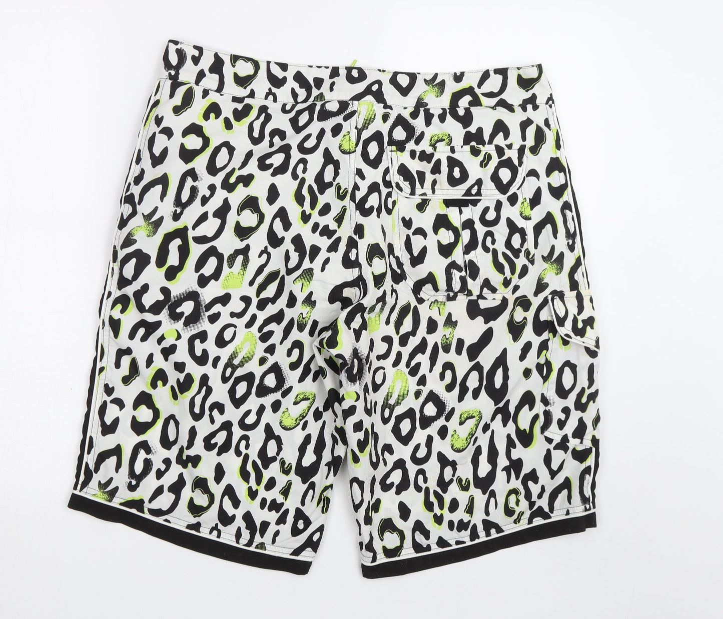Topman Mens White Animal Print  Sweat Shorts Size M