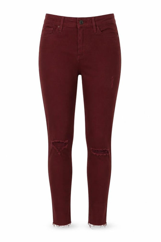 F&F Womens Red  Denim Skinny Jeans Size 10 L27 in - Distressed