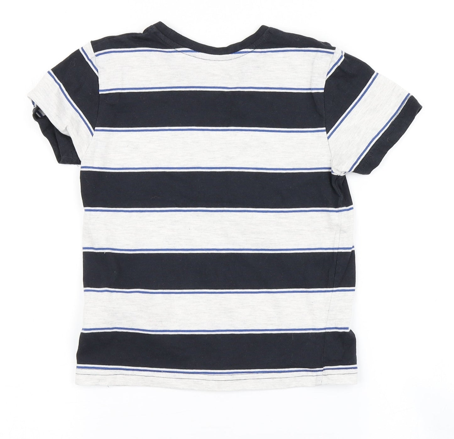 Primark Boys Ivory Striped  Basic T-Shirt Size 5-6 Years