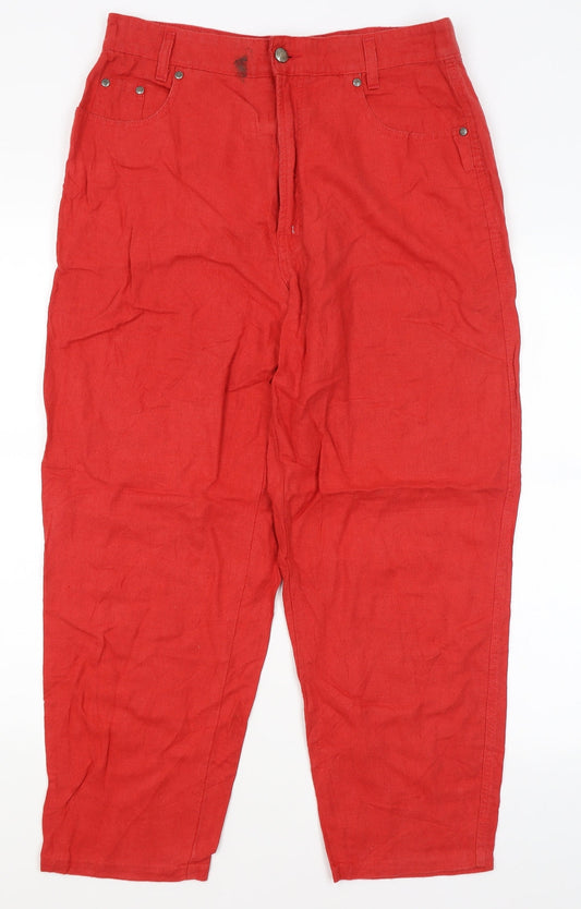 Mac Jeans Womens Red   Trousers  Size 16 L26 in