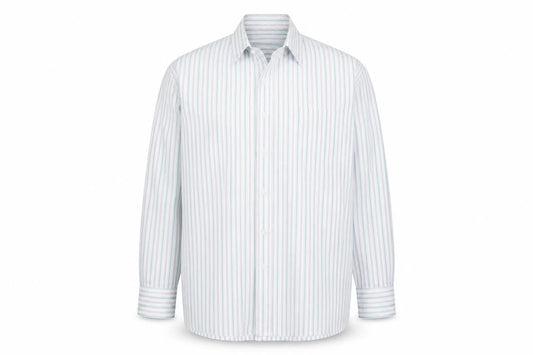 Giorgio Fellini Mens Green Striped   Button-Up Size 17