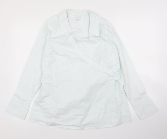 mamas & papas Womens Green   Wrap Blouse Size 12