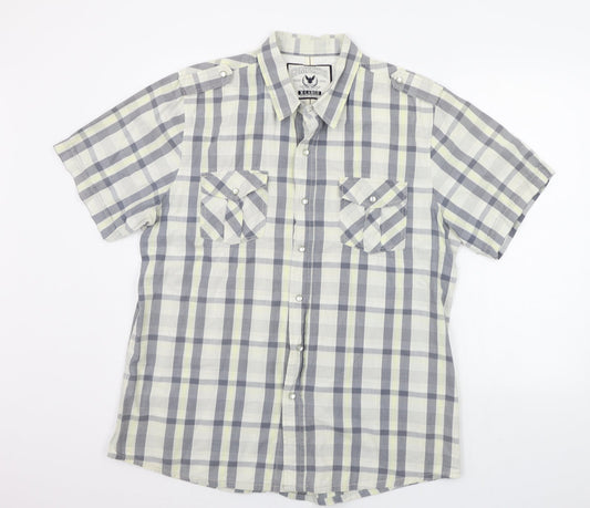 Company 81 Mens Beige Check   Button-Up Size XL