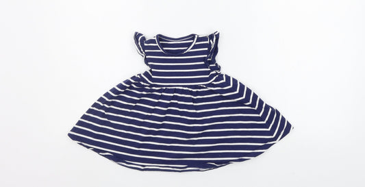 Marks and Spencer Baby Blue Striped  A-Line  Size 3-6 Months