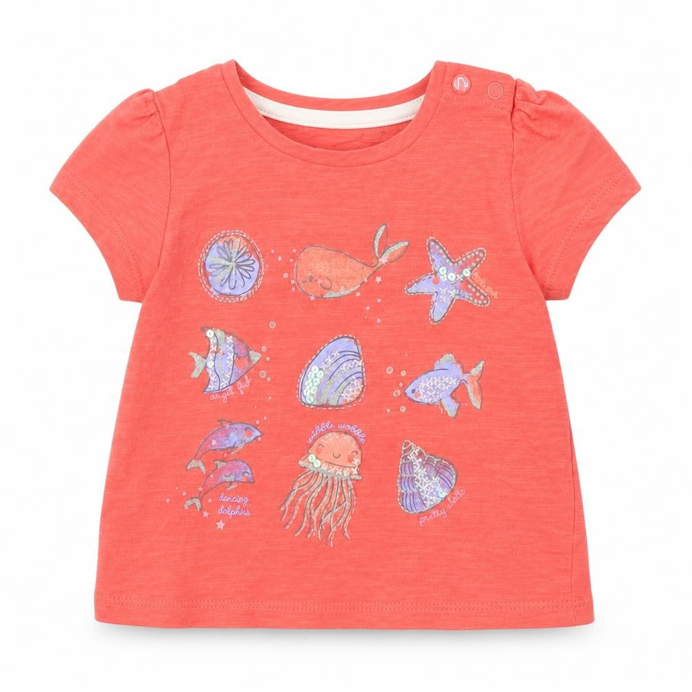 Mother Care Baby Orange   Basic T-Shirt Size 6-9 Months