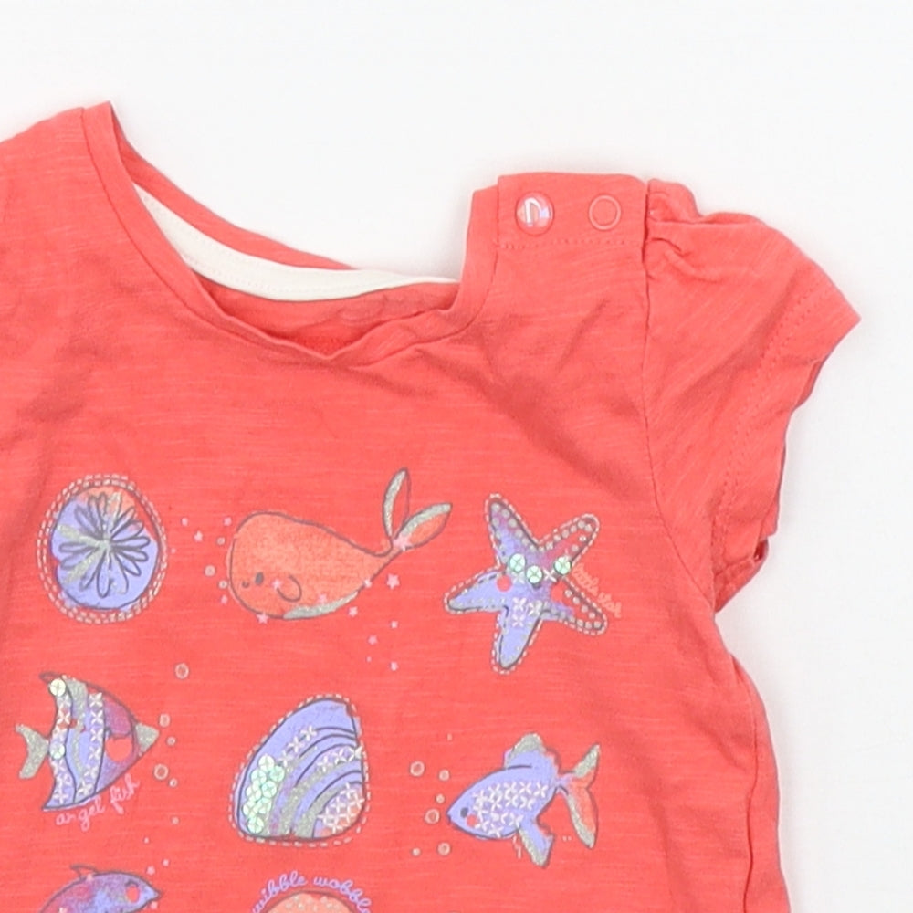 Mother Care Baby Orange   Basic T-Shirt Size 6-9 Months