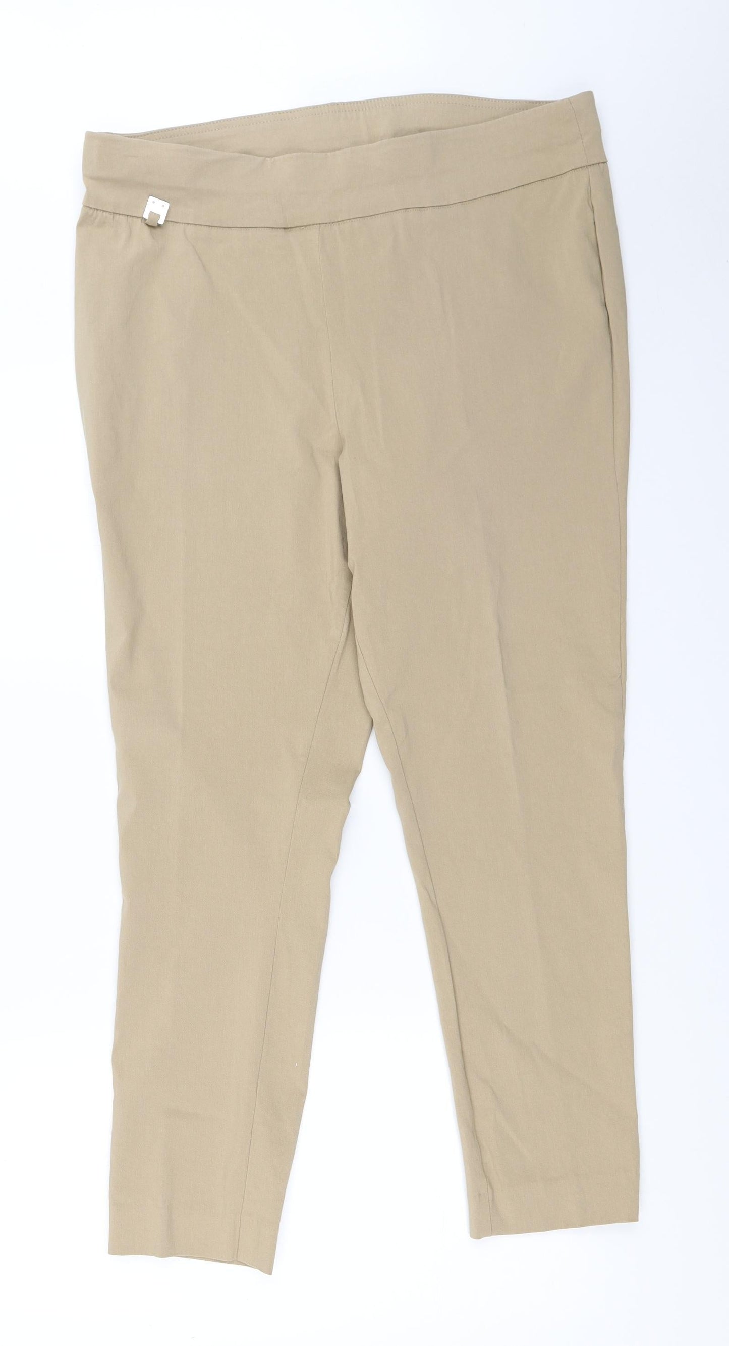 Zoe & Phoebe Womens Beige  Rayon Capri Trousers Size 36 in L26 in