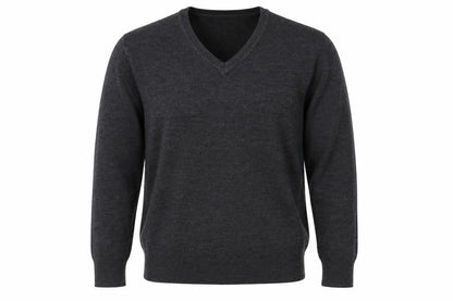 Front view of Easy men’s grey jumper, size L
