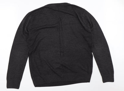 Back view of Easy men’s grey jumper, size L