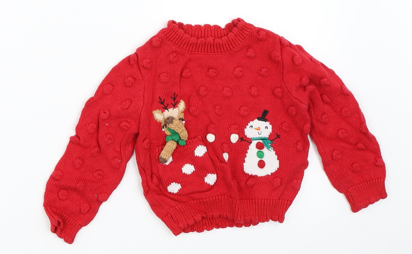Nutmeg Baby Red   Pullover Jumper Size 12-18 Months  - christmas