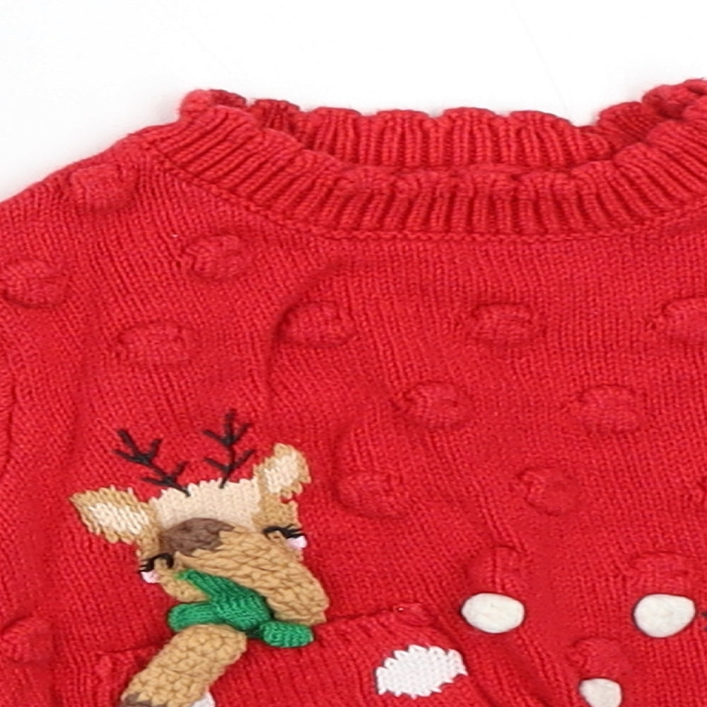 Nutmeg Baby Red   Pullover Jumper Size 12-18 Months  - christmas