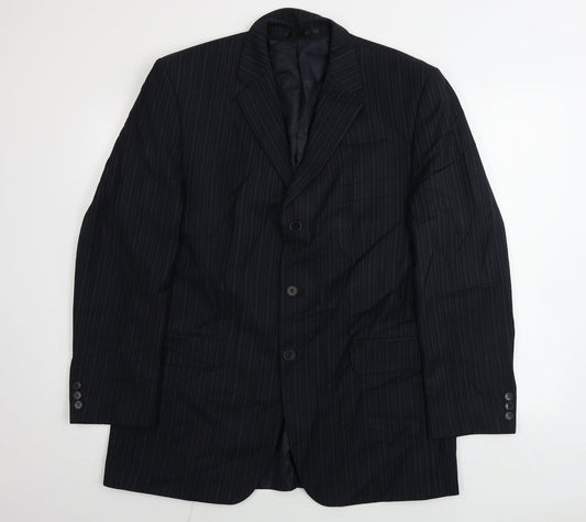 Burton  Mens Black Striped  Jacket Blazer Size 42