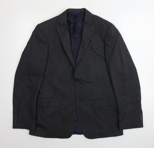 Marks and Spencer  Mens Grey Striped  Jacket Blazer Size 38