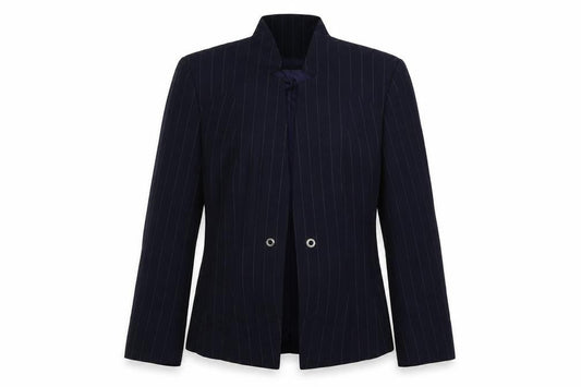 Javier Simorra  Womens Blue Striped  Jacket Blazer Size 10