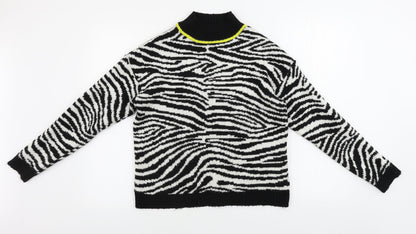 Primark Womens White Animal Print  Pullover Jumper Size XS