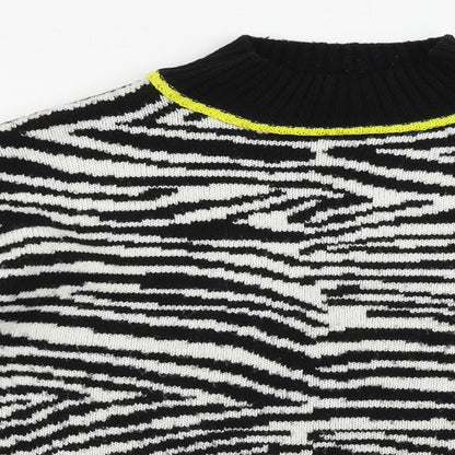 Primark Womens White Animal Print  Pullover Jumper Size XS
