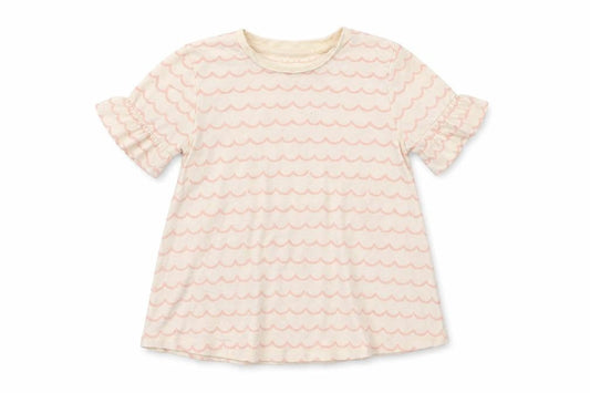 Front view of George girls’ white geometric basic t-shirt, size 3-4, years