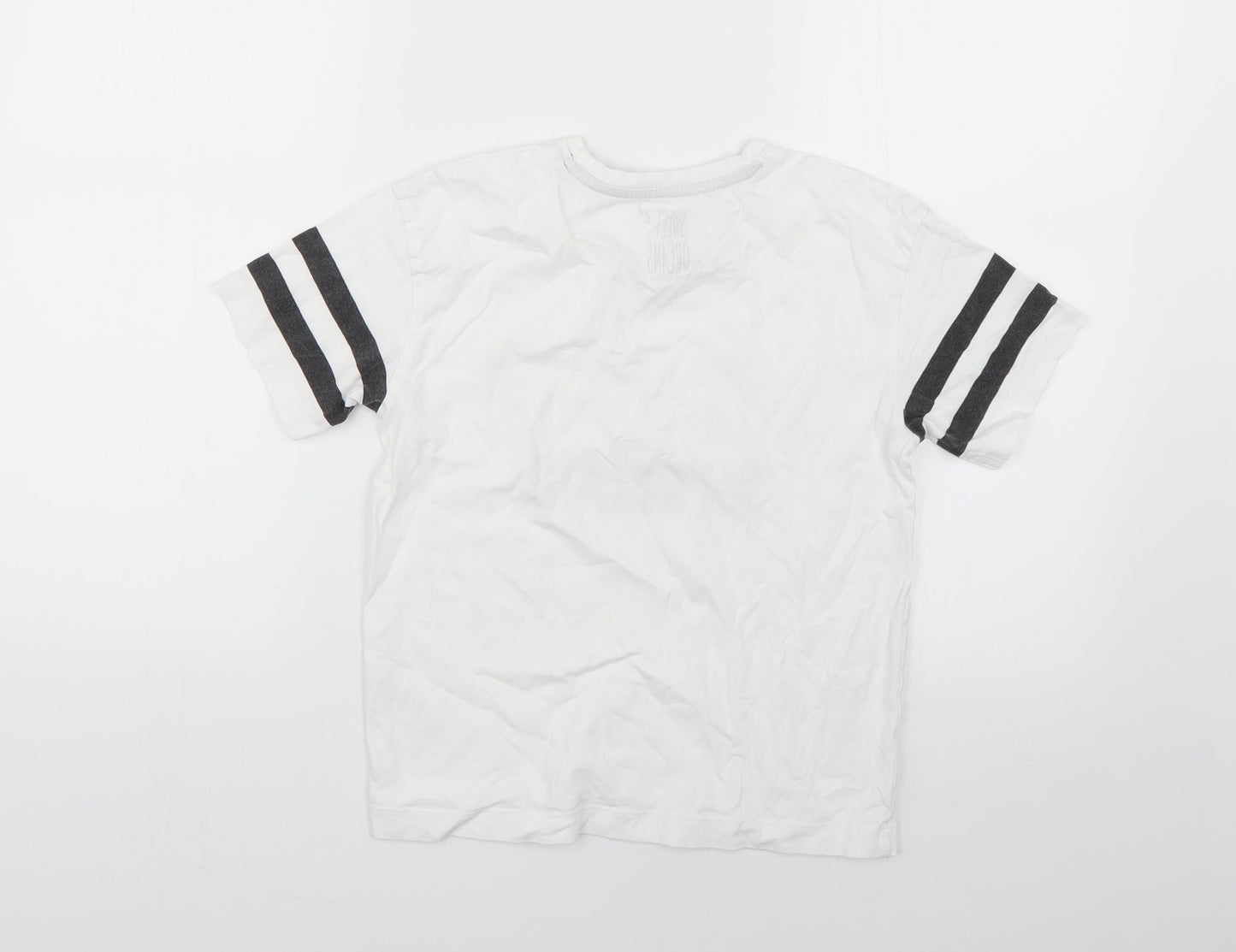 Matalan Girls White Geometric  Basic T-Shirt Size 10 Years
