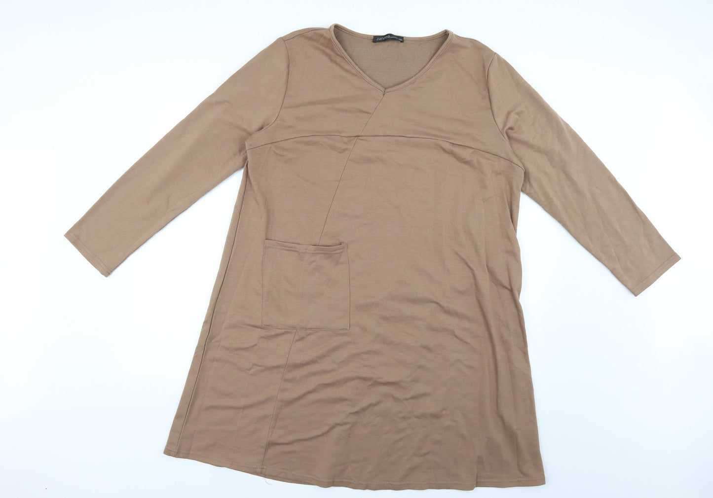 Zanzea Womens Beige   Jumper Dress  Size 2XL