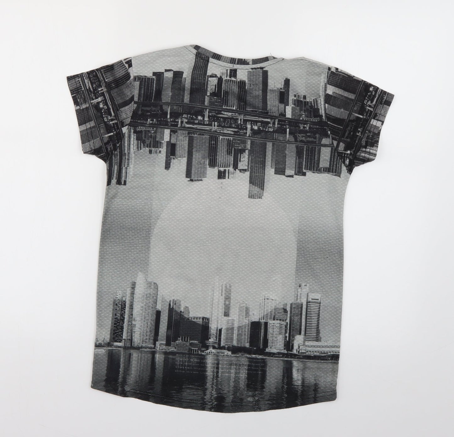 Rebel Boys Grey Geometric  Basic T-Shirt Size 10-11 Years