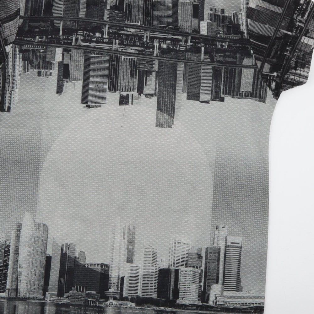 Rebel Boys Grey Geometric  Basic T-Shirt Size 10-11 Years
