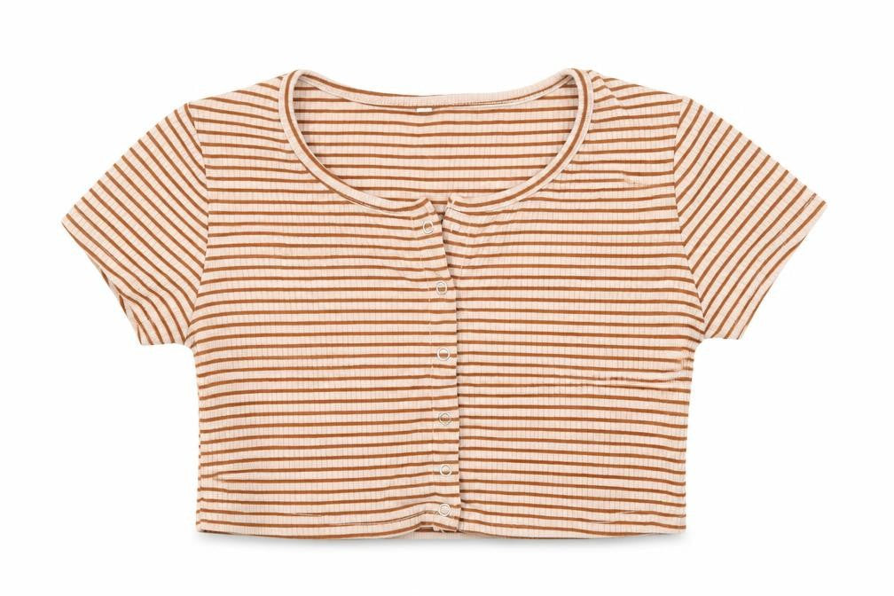 shen Womens Multicoloured Striped  Basic T-Shirt Size S