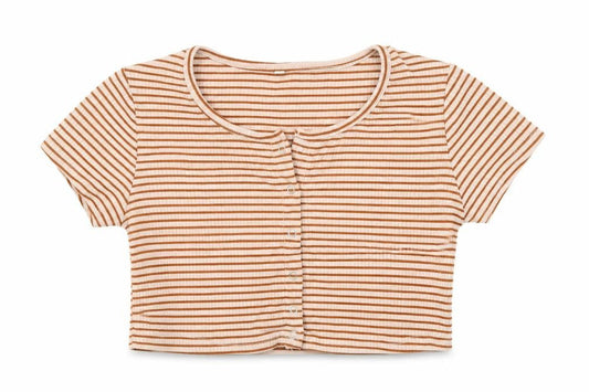 shen Womens Multicoloured Striped  Basic T-Shirt Size S