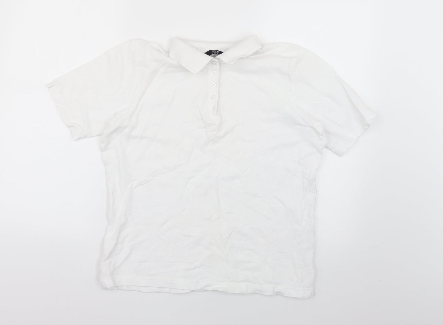 isle Girls White   Basic Polo Size 15-16 Years