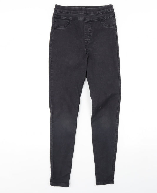 F&F Womens Black  Denim Skinny Jeans Size 8 L28 in