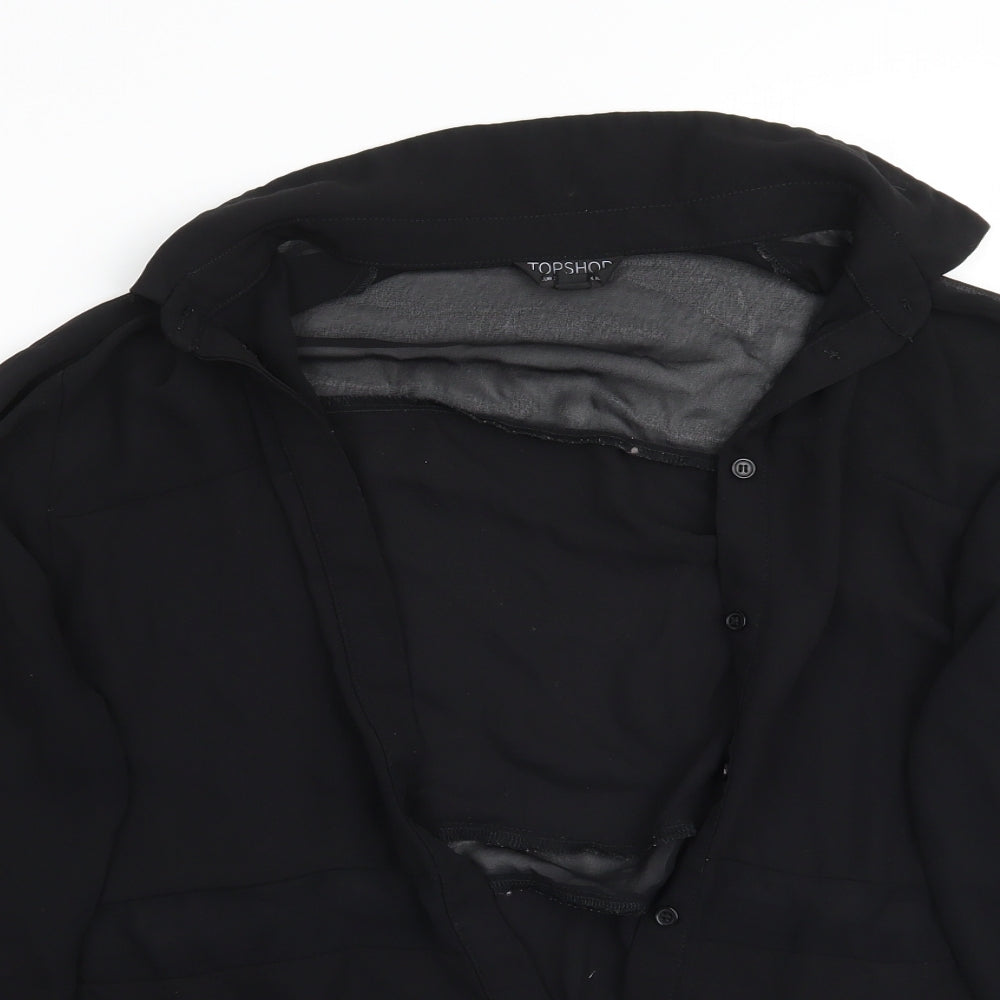 Topshop Womens Black   Basic Button-Up Size 10