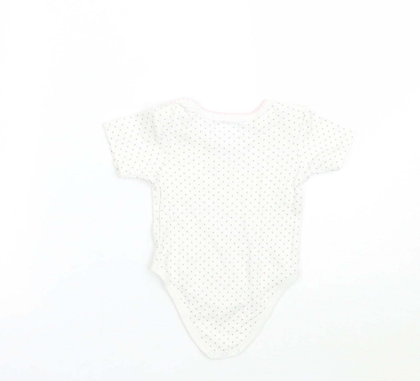 Pitter Patter Girls White Polka Dot  Babygrow One-Piece Size 3-6 Months