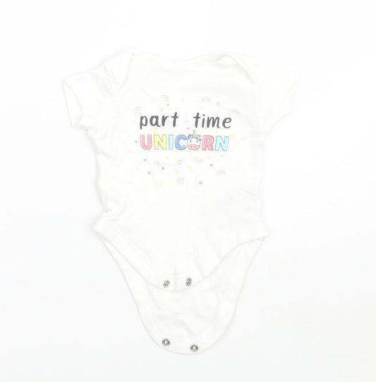 Nutmeg Girls White   Babygrow One-Piece Size Newborn