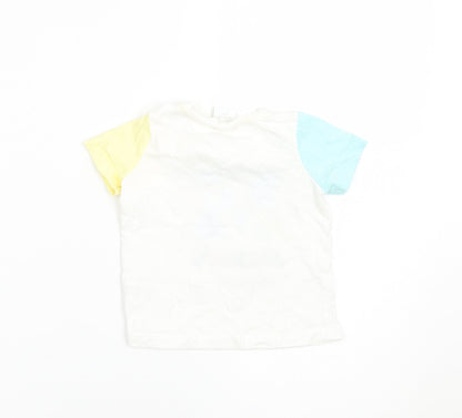 Back view of Disney Baby White Basic T-Shirt, size 6-9, Months - Mickey and Friends