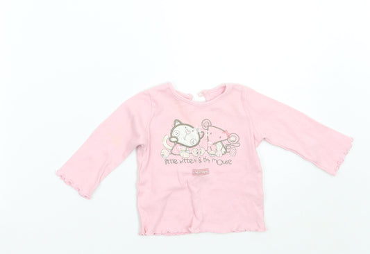 Matalan Girls Pink   Basic T-Shirt Size 3-6 Months