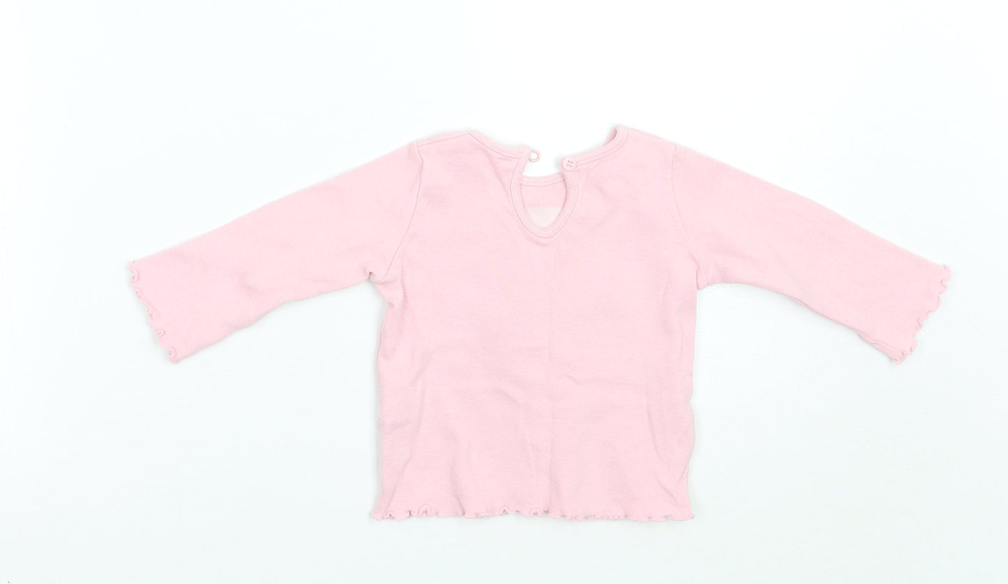 Matalan Girls Pink   Basic T-Shirt Size 3-6 Months