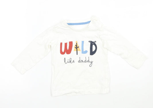 Matalan Girls White   Basic T-Shirt Size 9-12 Months