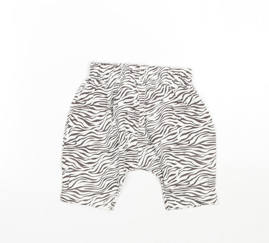 Matalan Girls White Animal Print  Sweatpants Trousers Size 9-12 Months
